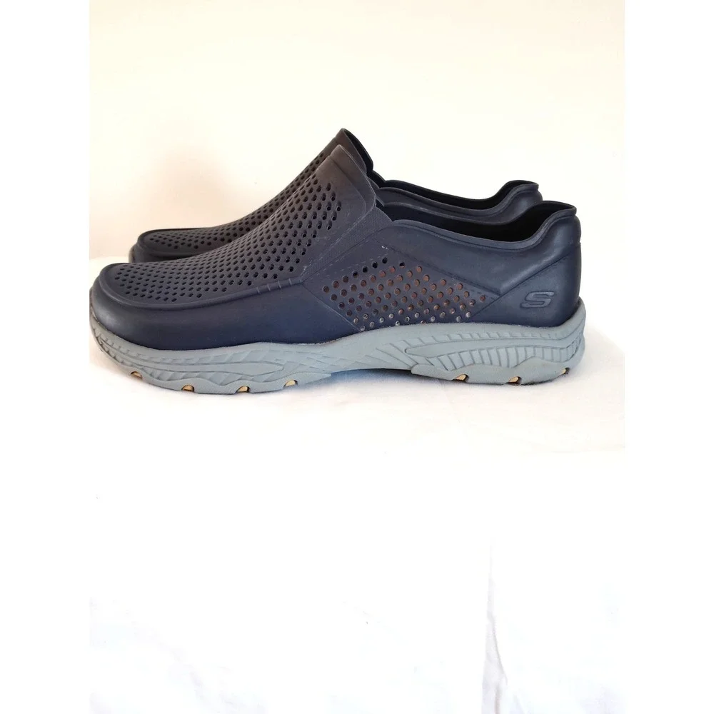 Skechers Men 13 Navy Foamies Perforated‎ Slip-On Water Sport Comfort Beach Shoes
